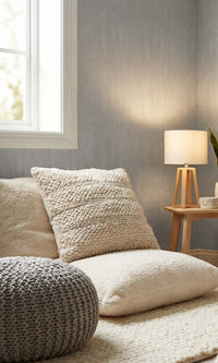 Grey Dolphin Faux Grasscloth Commercial Wallpaper C7866