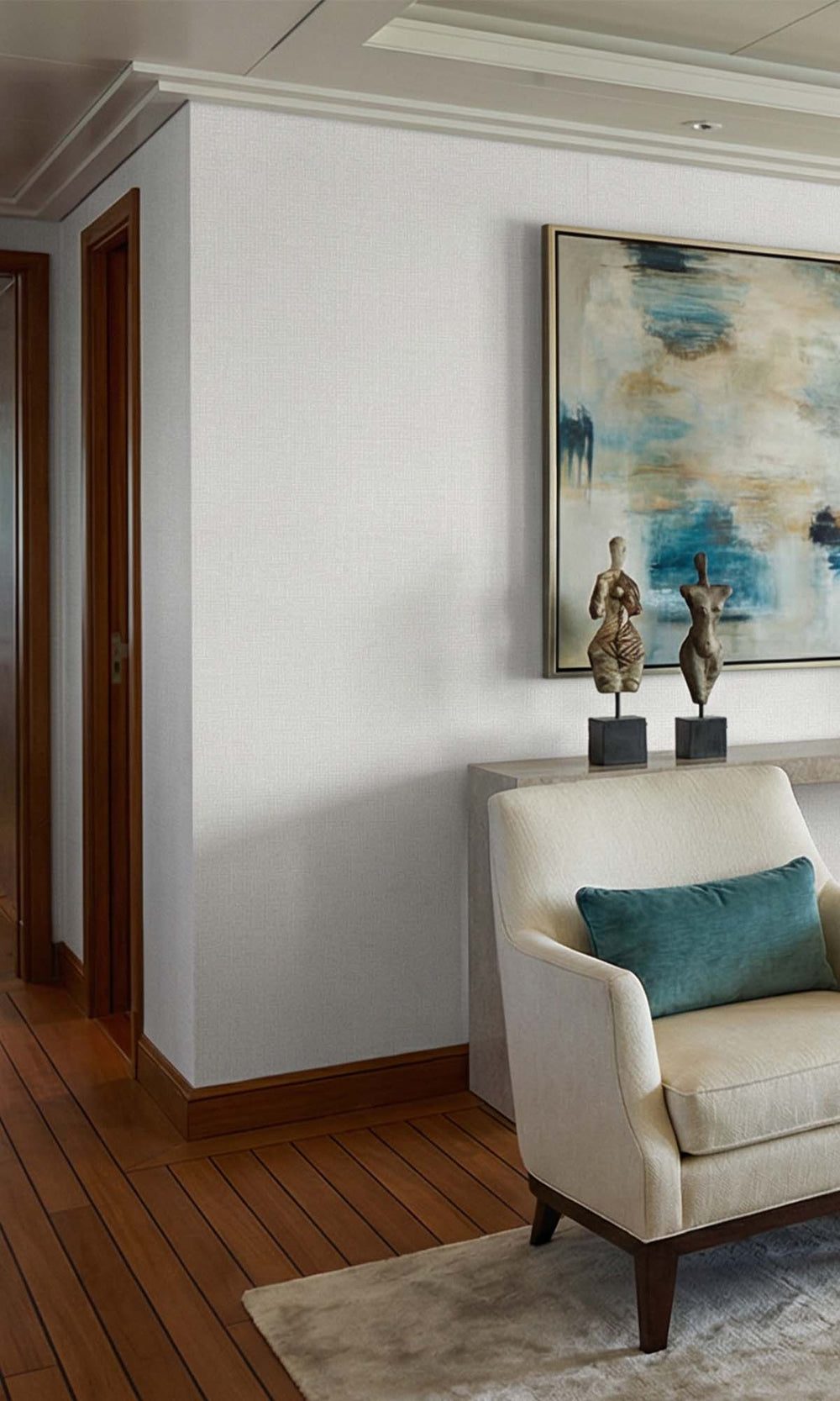 Faded Grey Wicker Weave Commercial Wallpaper C7887