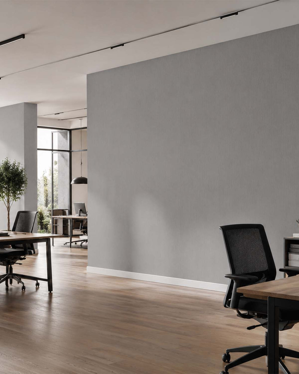 Dover Grey Linear Stria  Commercial Wallpaper C7905