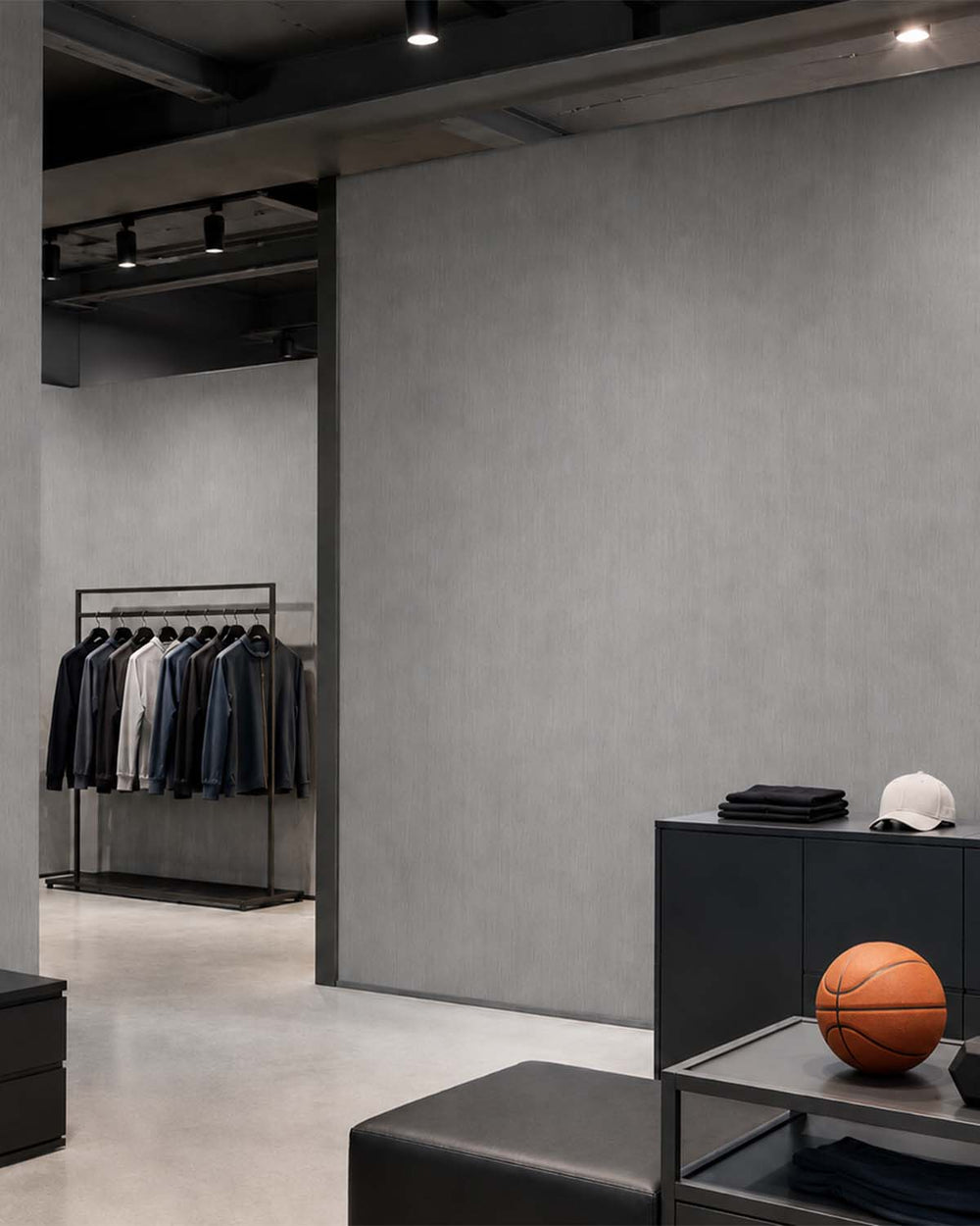 Dover Grey Linear Stria  Commercial Wallpaper C7905
