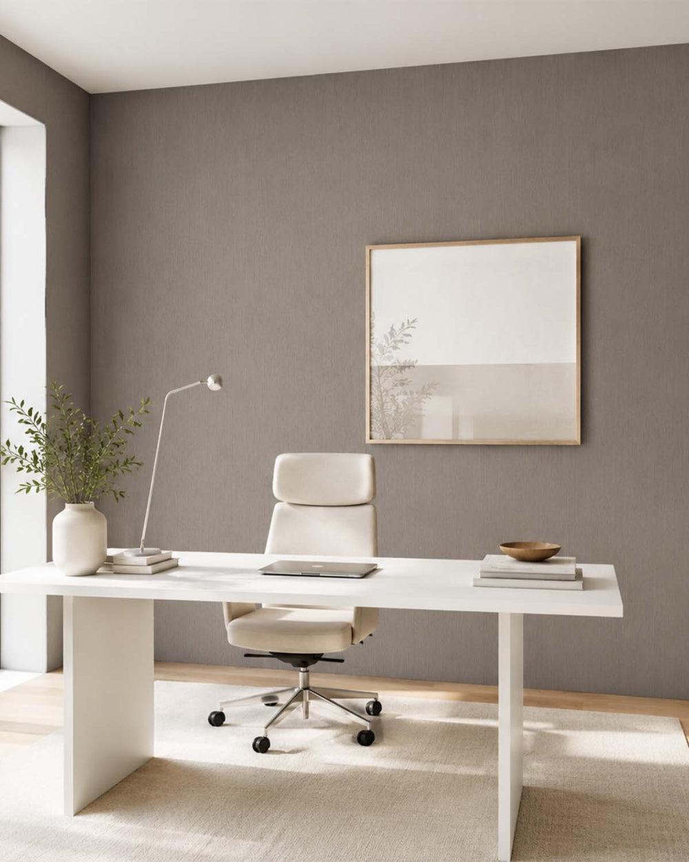Bushland Grey Linear Stria  Commercial Wallpaper C7906