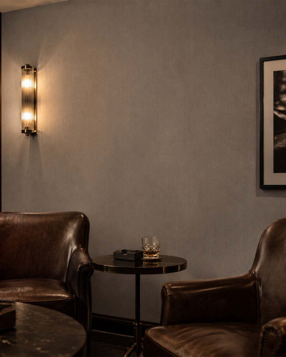 Bushland Grey Linear Stria  Commercial Wallpaper C7906