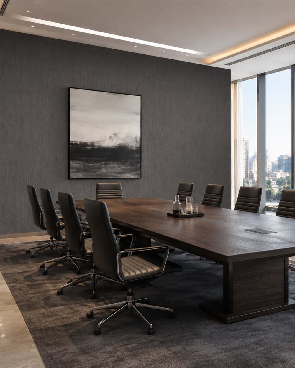 Davy's Grey Linear Stria  Commercial Wallpaper C7907