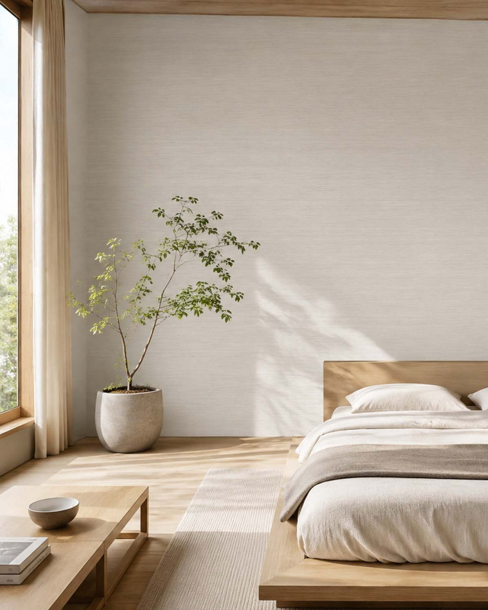 Faded Grey Faux Silk Weave Commercial Wallpaper C7909