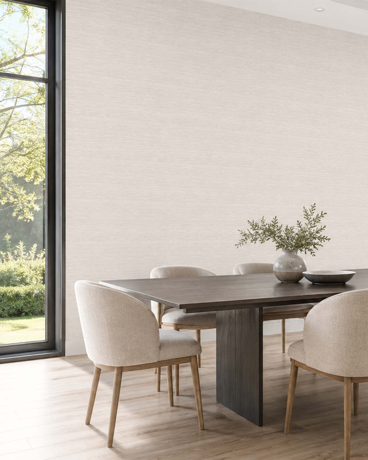 Faded Grey Faux Silk Weave Commercial Wallpaper C7909