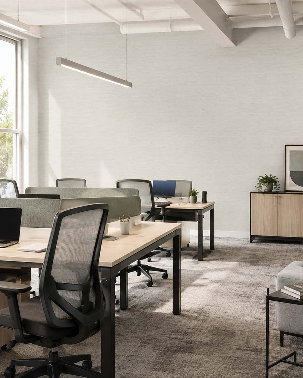 Aria Grey Faux Silk Weave Commercial Wallpaper C7910