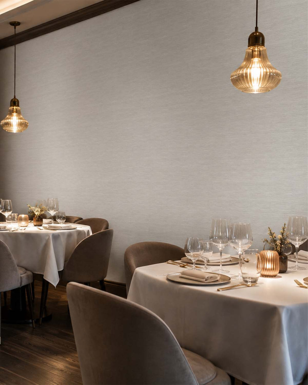 Aria Grey Faux Silk Weave Commercial Wallpaper C7910