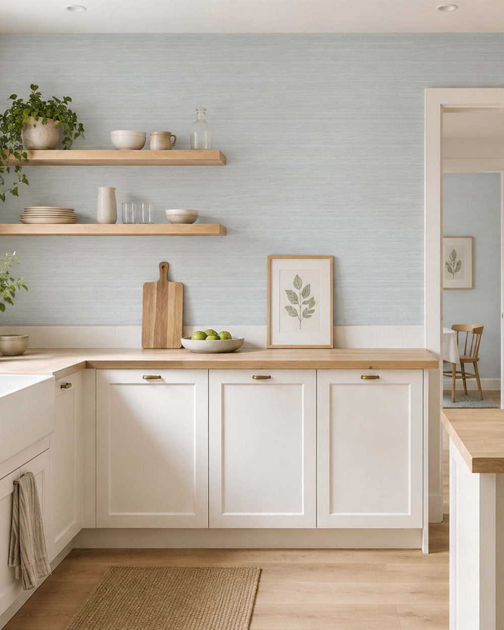 Ocean Breeze Faux Silk Weave Commercial Wallpaper C7911