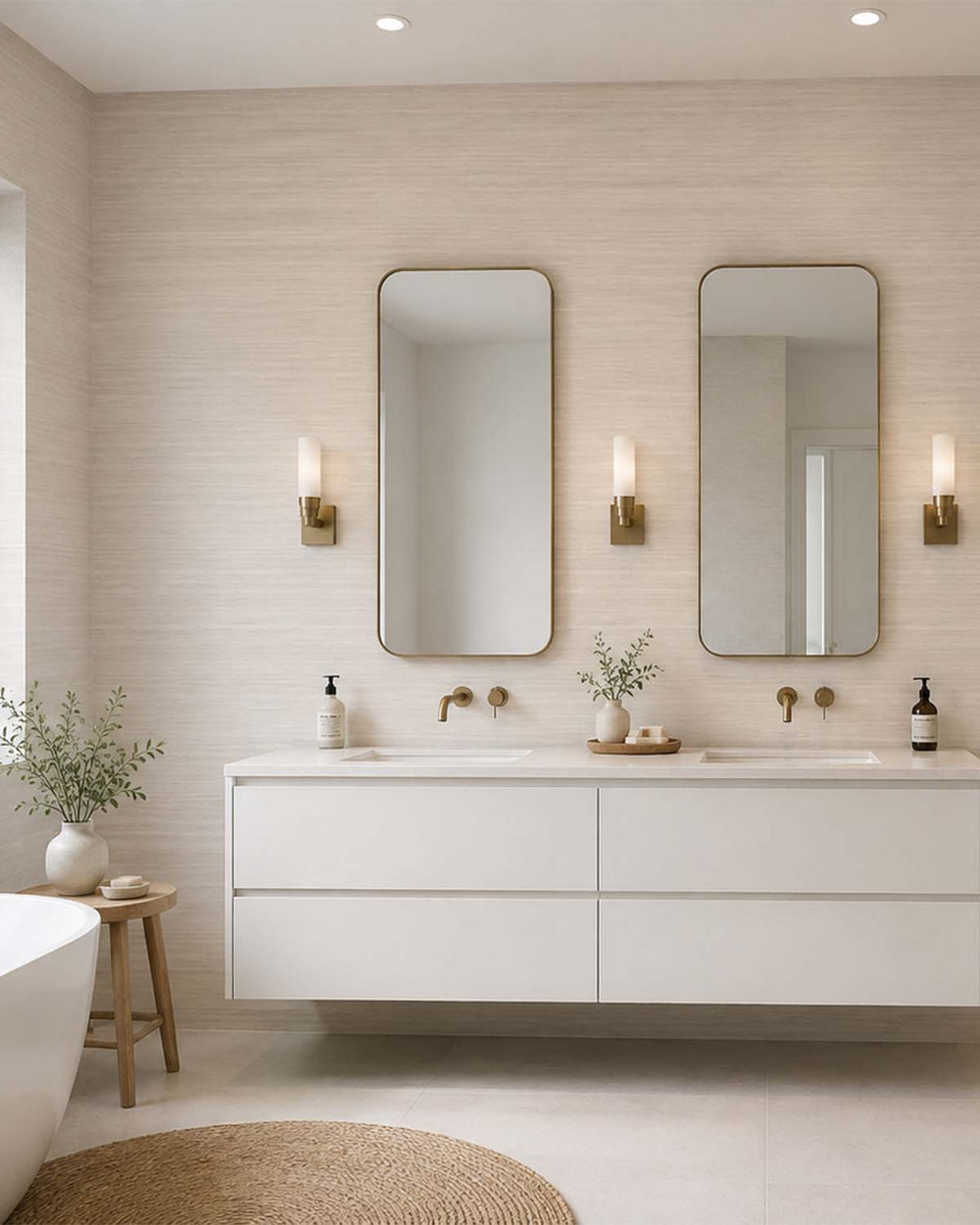 Pearl Oyster Faux Silk Weave Commercial Wallpaper C7912