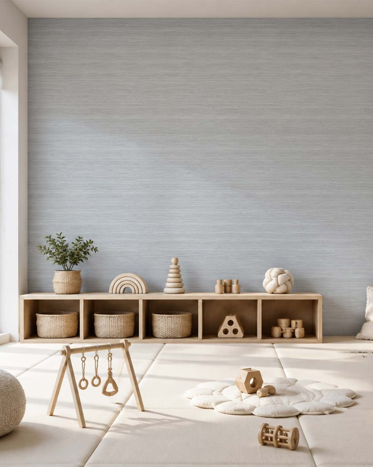 Porpoise Fin Faux Silk Weave Commercial Wallpaper C7915