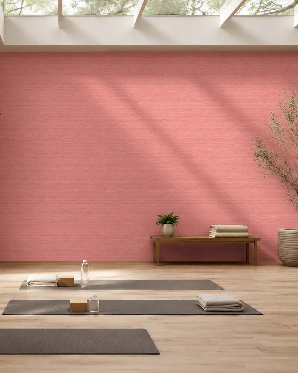 Tuscan Clay Faux Silk Weave Commercial Wallpaper C7919