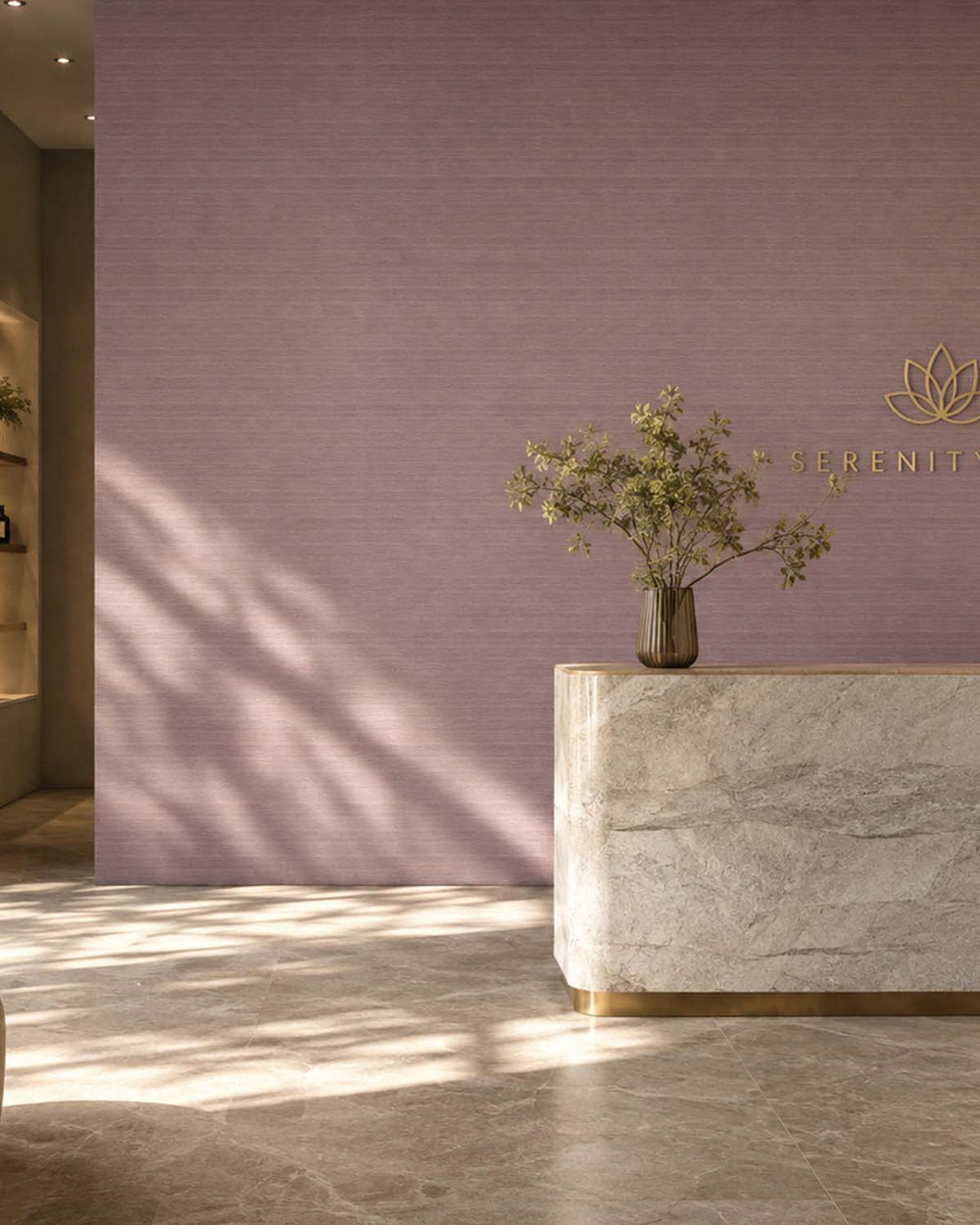 Hazy Rose Faux Silk Weave Commercial Wallpaper C7921