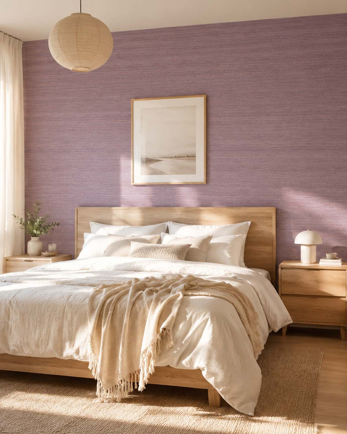 Hazy Rose Faux Silk Weave Commercial Wallpaper C7921