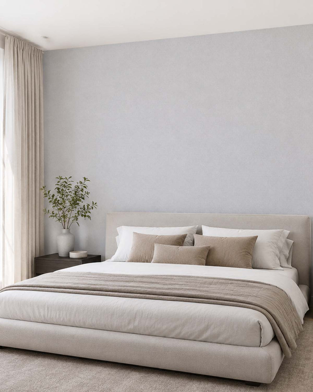 Nimbus Cloud Heathered Tweed Matte Commercial Wallpaper C7927