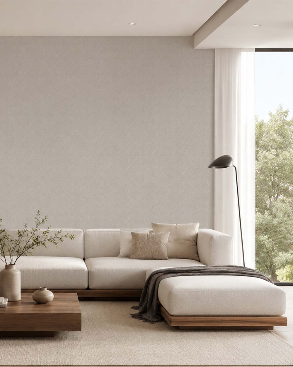 Silver Cloud Heathered Tweed Matte Commercial Wallpaper C7930