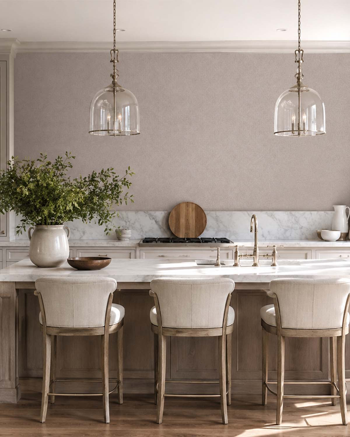 Dusky Taupe Heathered Tweed Matte Commercial Wallpaper C7932