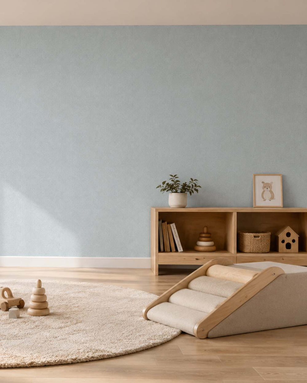 Blue Spruce Heathered Tweed Matte Commercial Wallpaper C7933