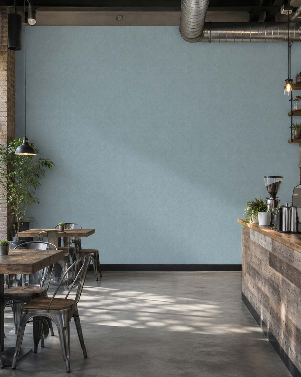 Mythical Blue Heathered Tweed Matte Commercial Wallpaper C7934