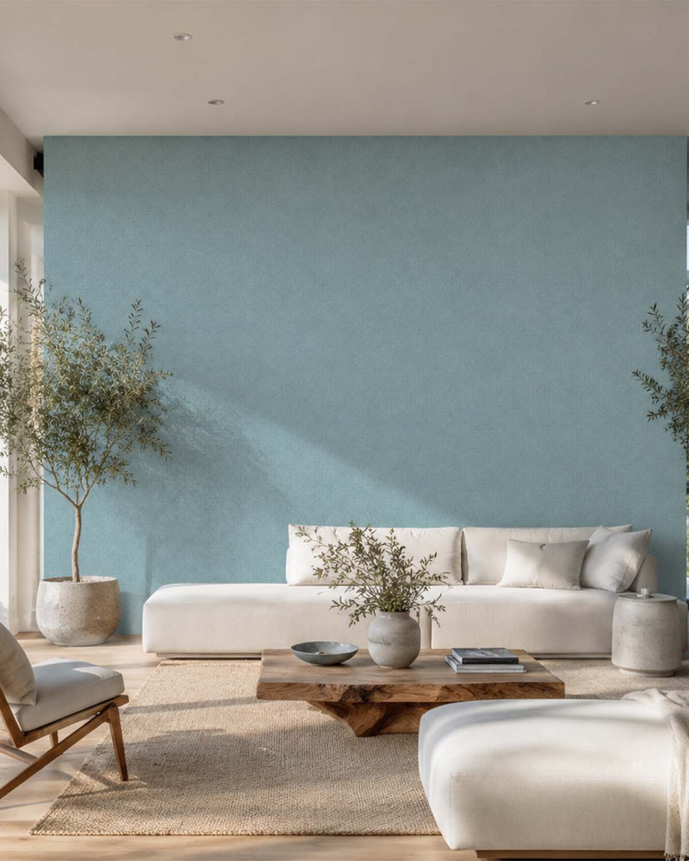 Mythical Blue Heathered Tweed Matte Commercial Wallpaper C7934