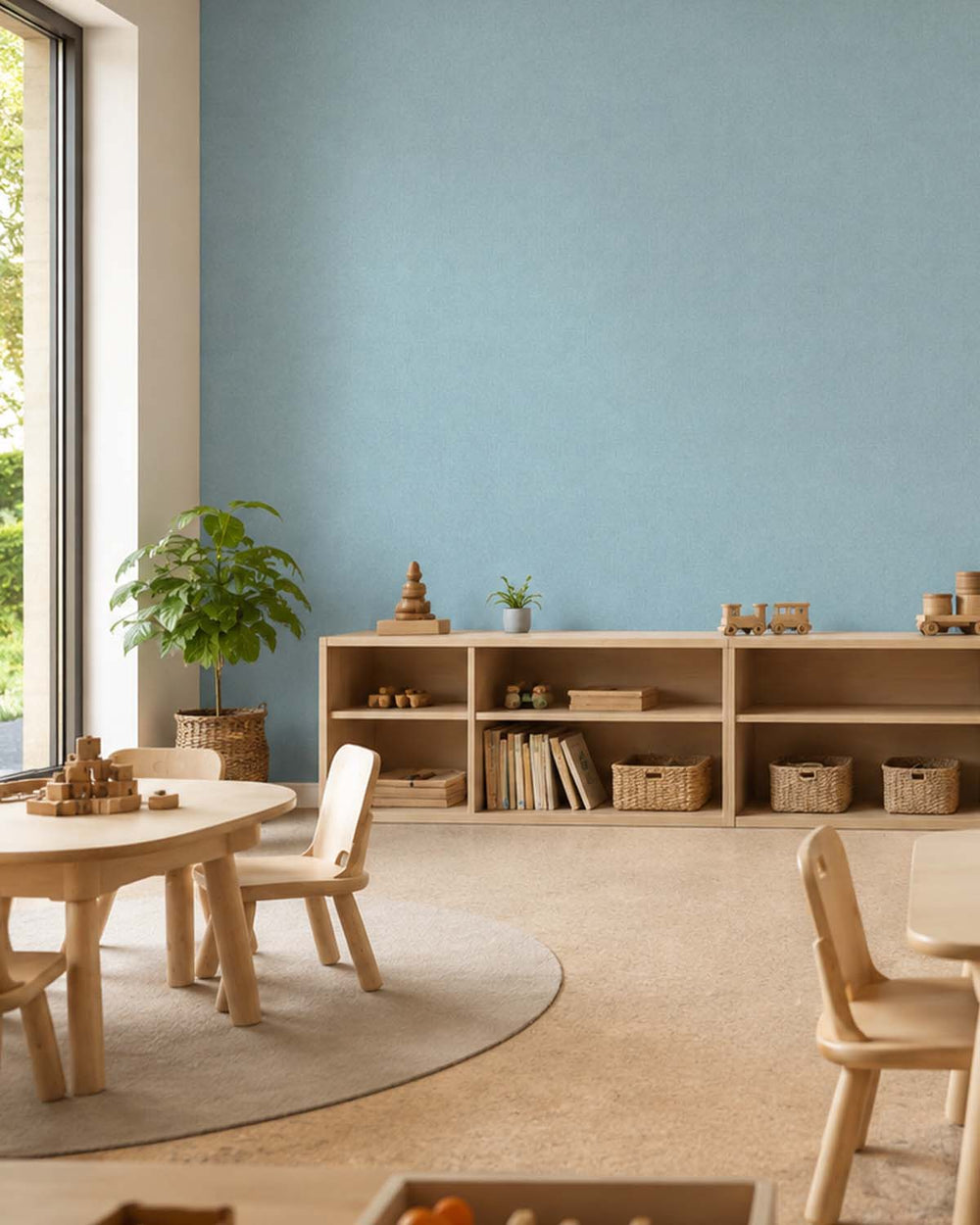Mythical Blue Heathered Tweed Matte Commercial Wallpaper C7934