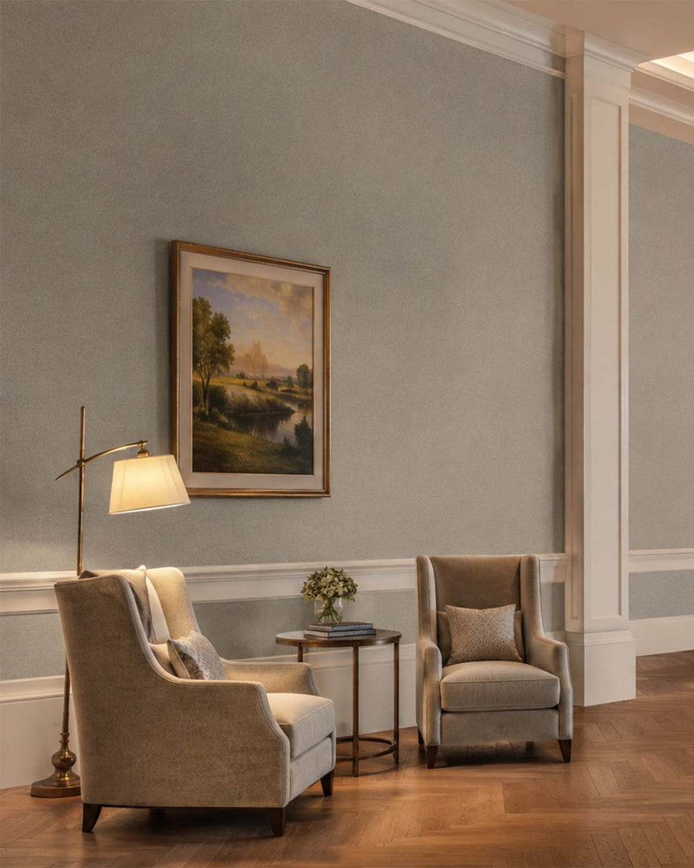 Grey Porcelain Heathered Tweed Matte Commercial Wallpaper C7935