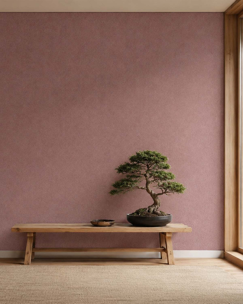 Oriental Pink Heathered Tweed Matte Commercial Wallpaper C7936