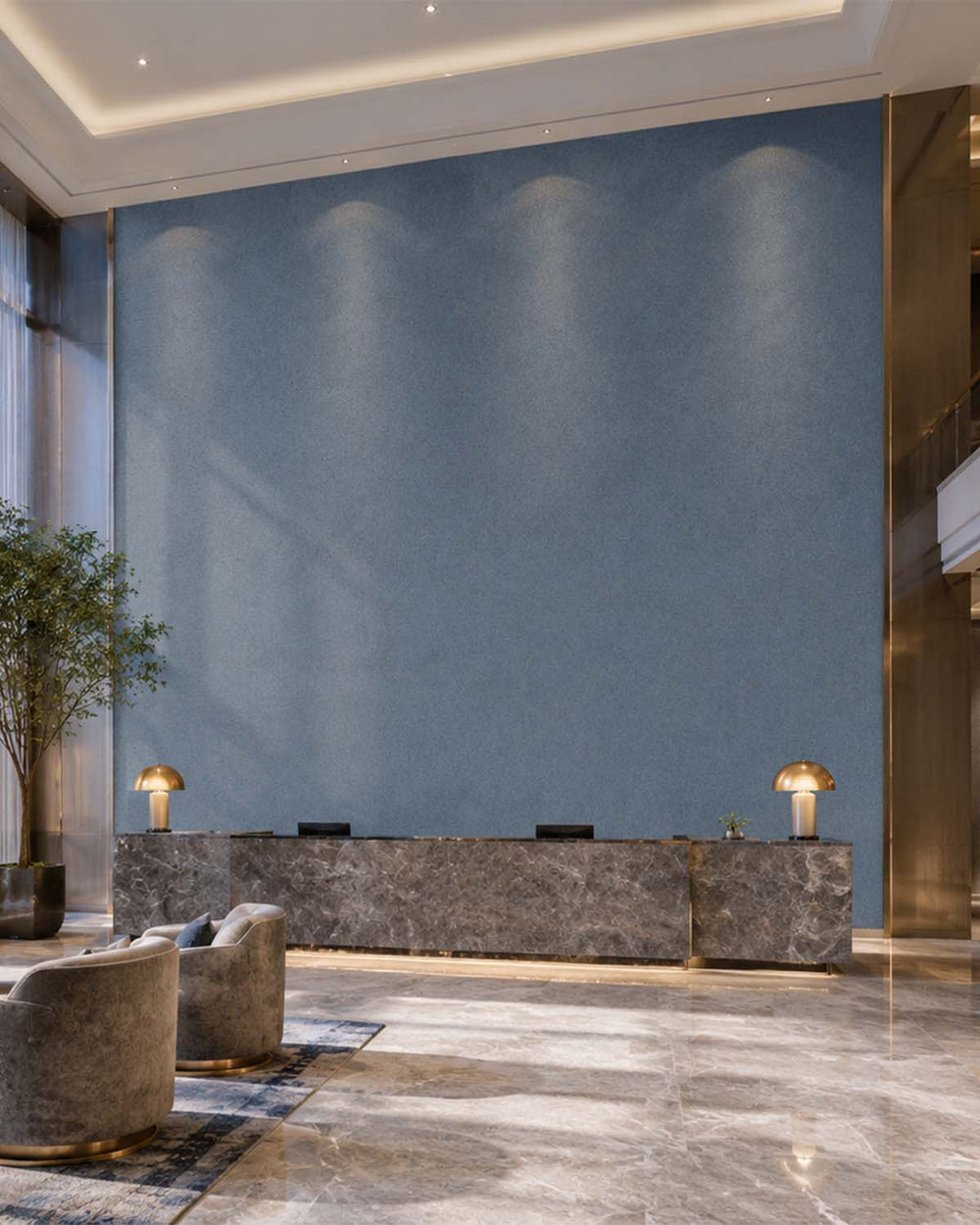 Blue Oar Heathered Tweed Matte Commercial Wallpaper C7937