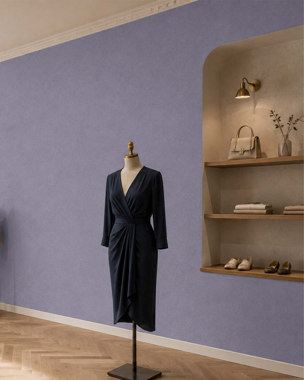 Wild Wisteria Heathered Tweed Matte Commercial Wallpaper C7938