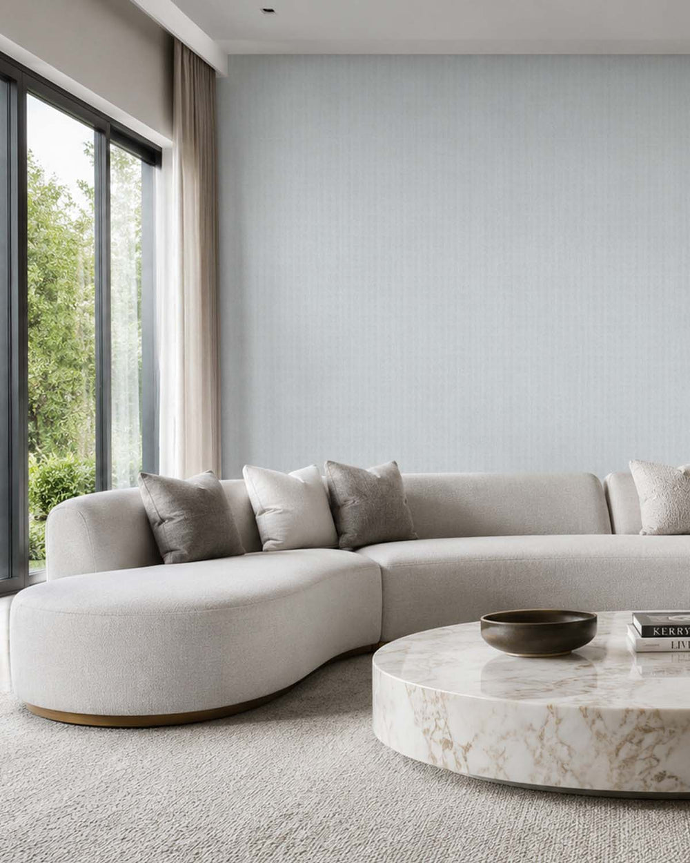 Porpoise Fin Modern Vertical Weave Commercial Wallpaper C7944