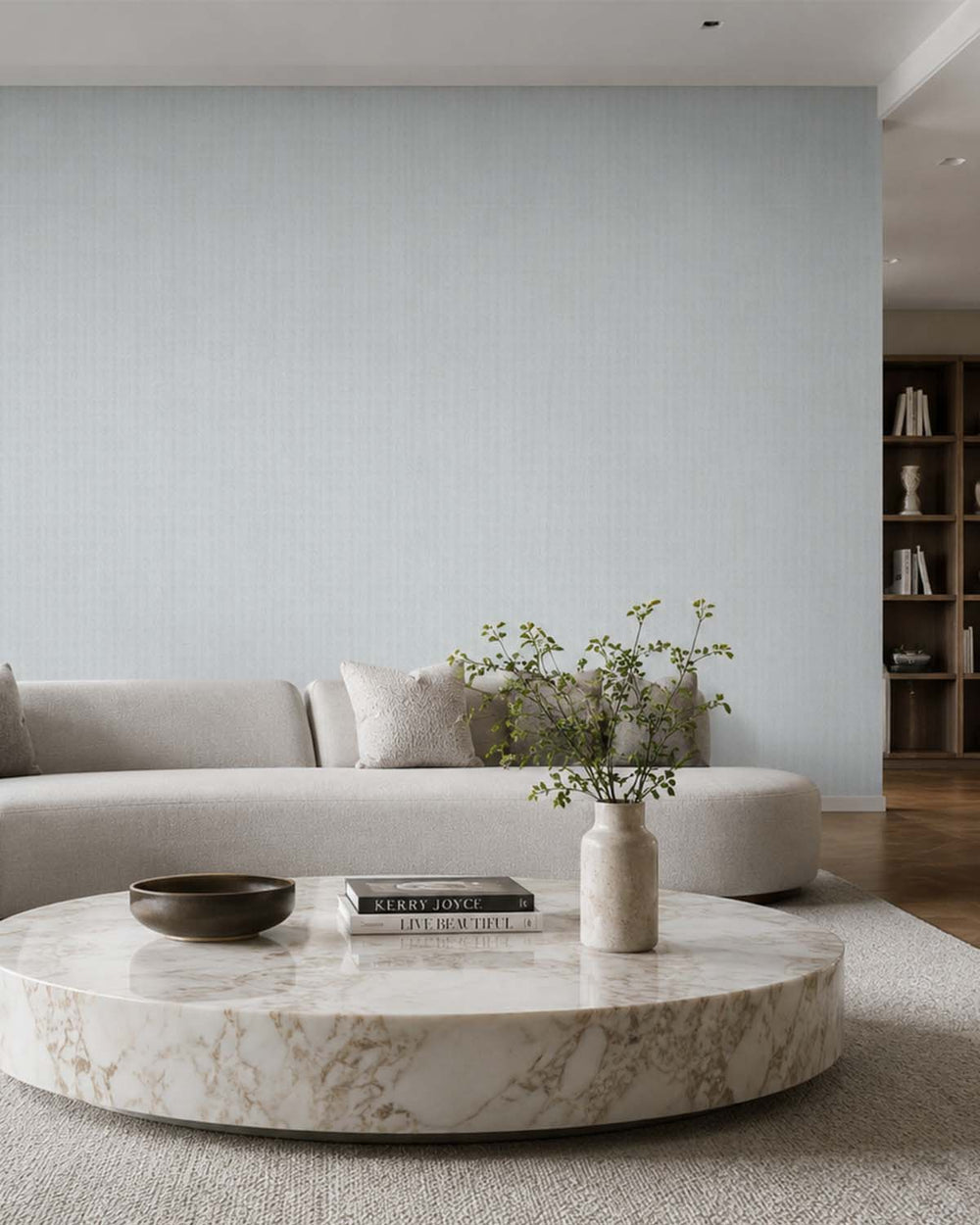 Porpoise Fin Modern Vertical Weave Commercial Wallpaper C7944