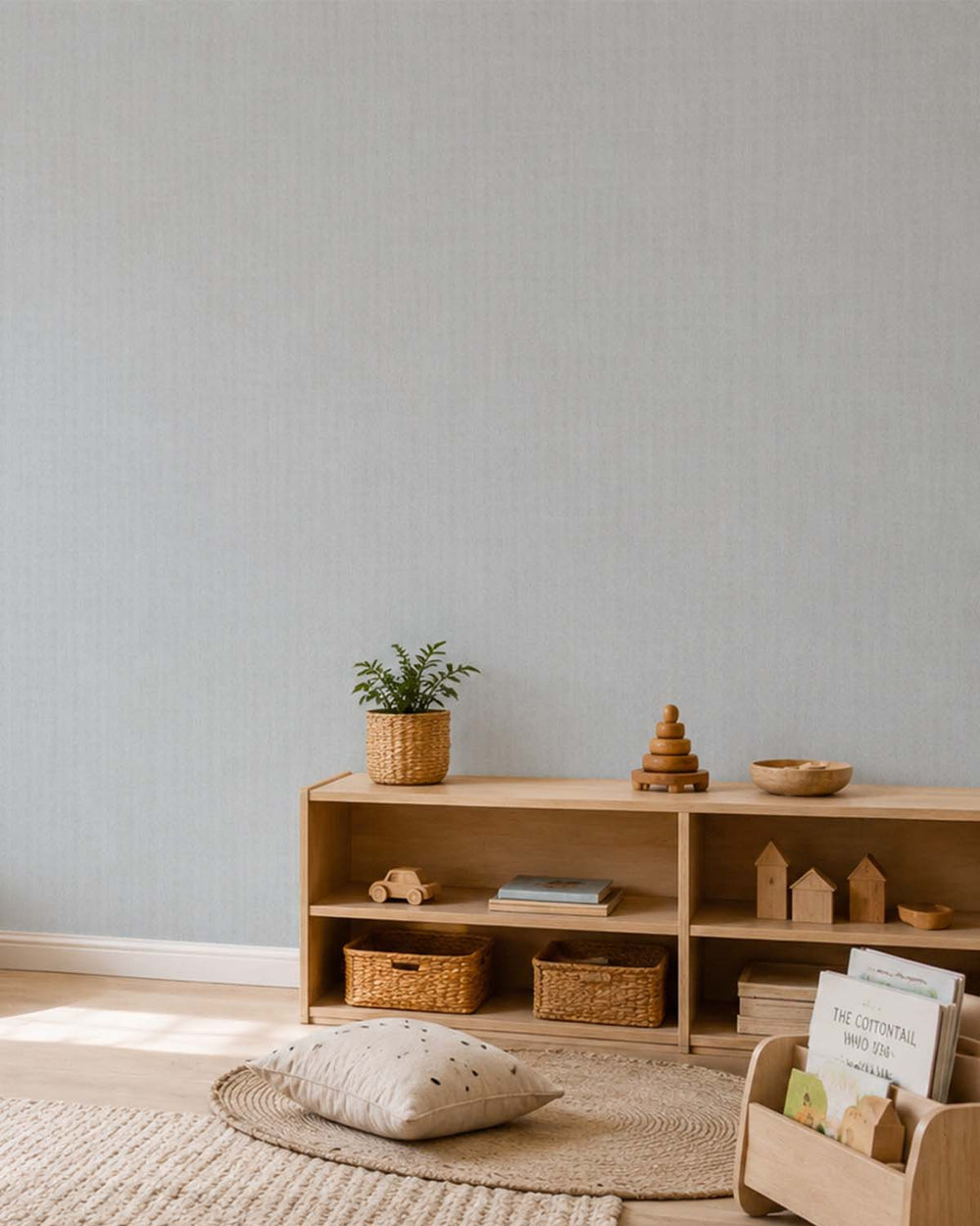 Porpoise Fin Modern Vertical Weave Commercial Wallpaper C7944