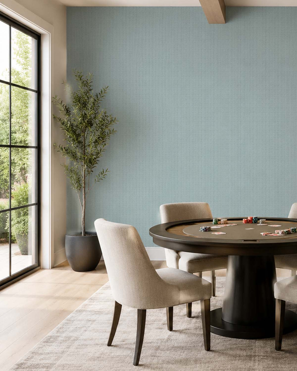 Grey Mist Modern Vertical Weave Commercial Wallpaper C7946