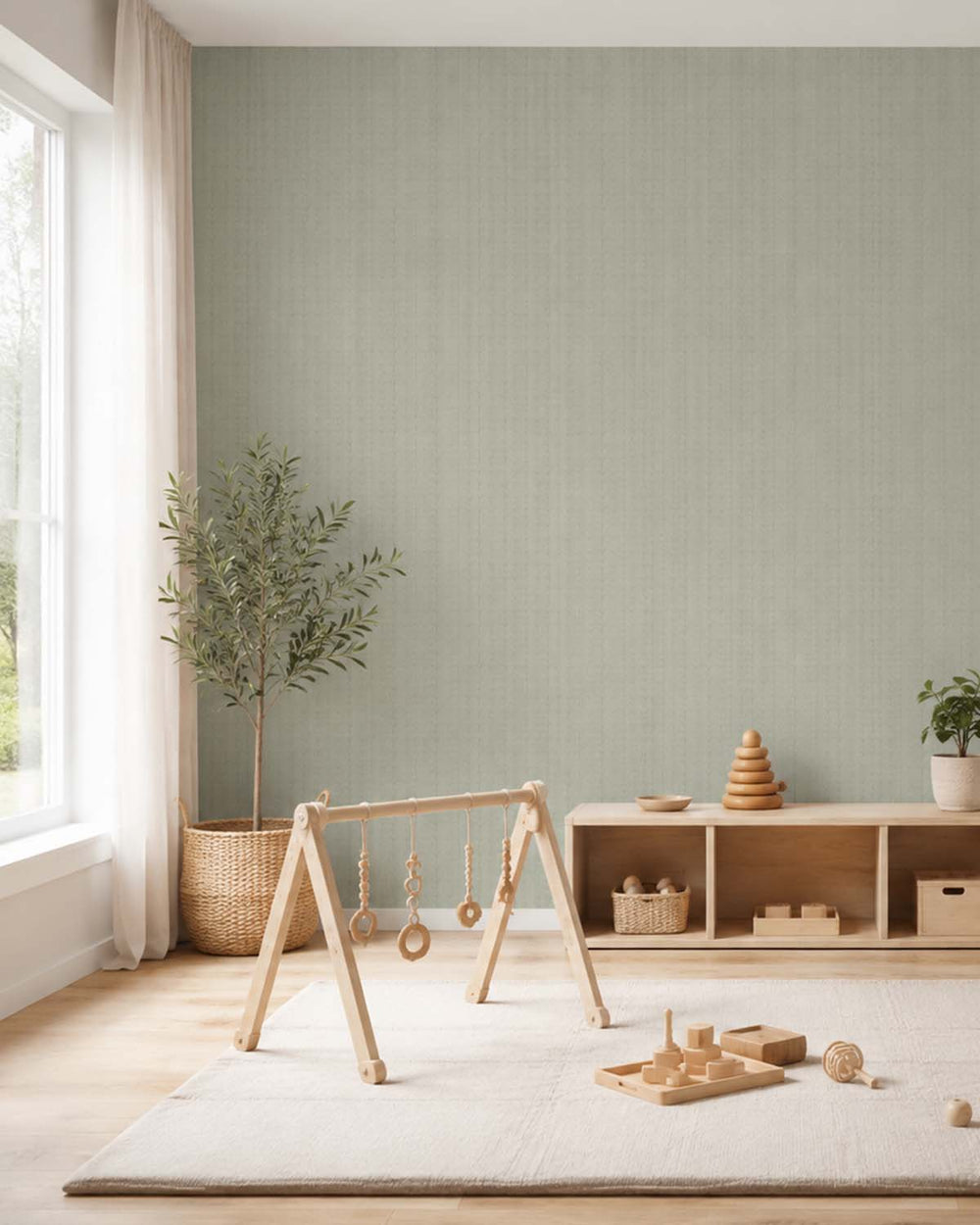 Fennel Stem Modern Vertical Weave Commercial Wallpaper C7948