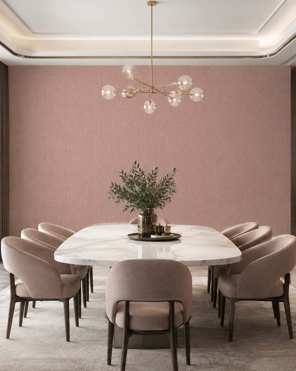 Toki Brown Modern Vertical Weave Commercial Wallpaper C7951
