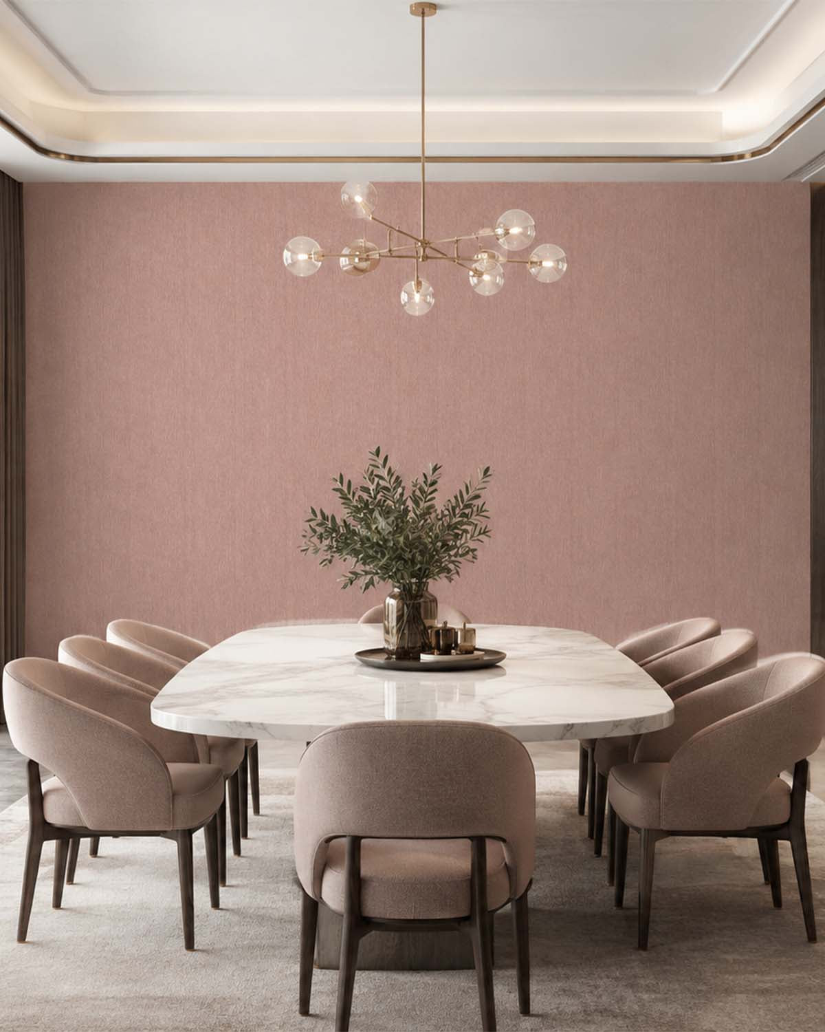Toki Brown Modern Vertical Weave Commercial Wallpaper C7951