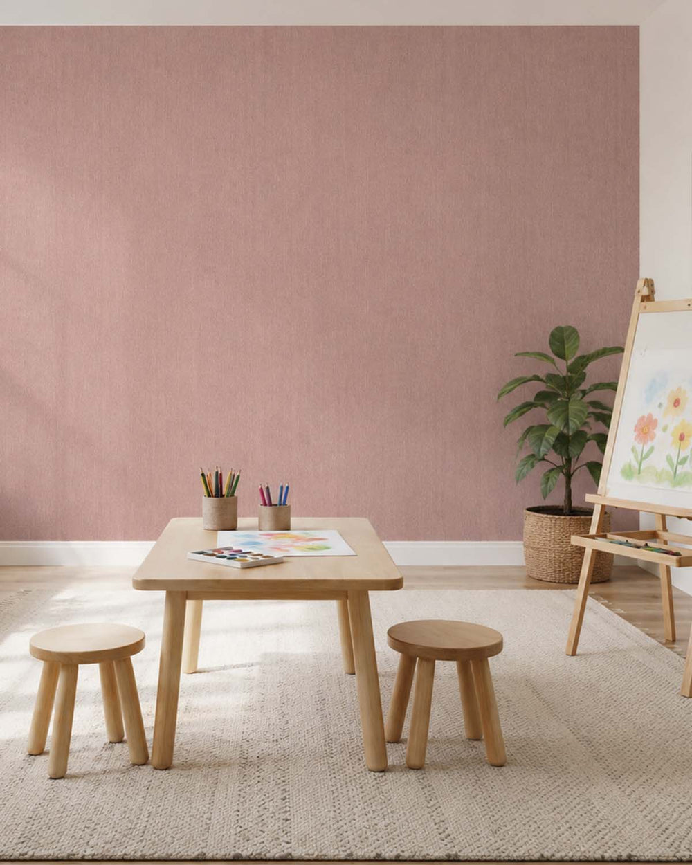 Toki Brown Modern Vertical Weave Commercial Wallpaper C7951