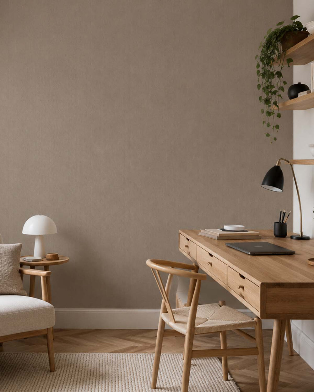 Nile Clay Modern Vertical Weave Commercial Wallpaper C7952