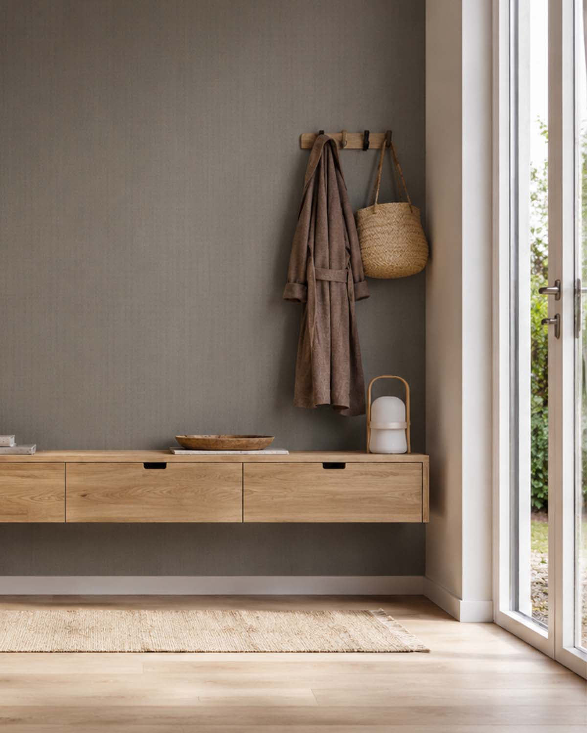 Aumbry Modern Vertical Weave Commercial Wallpaper C7953