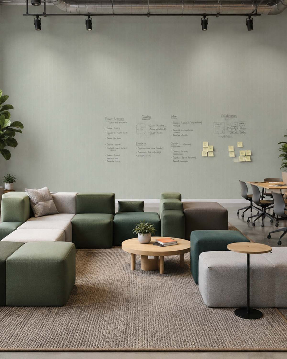 Subtle Green Faux Fine Weave Commercial Wallpaper C7957