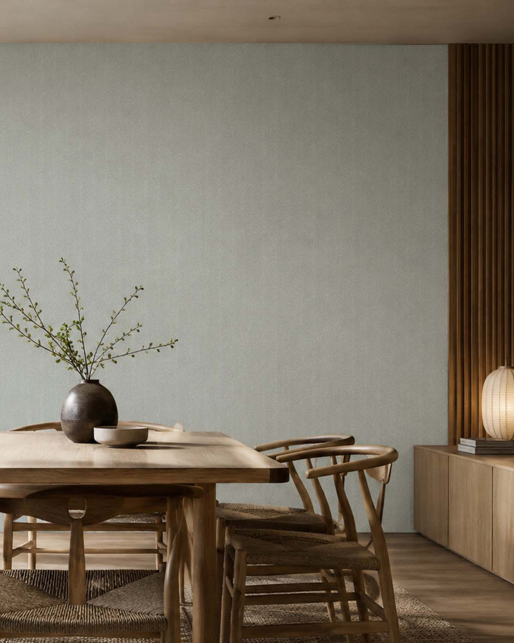 Subtle Green Faux Fine Weave Commercial Wallpaper C7957