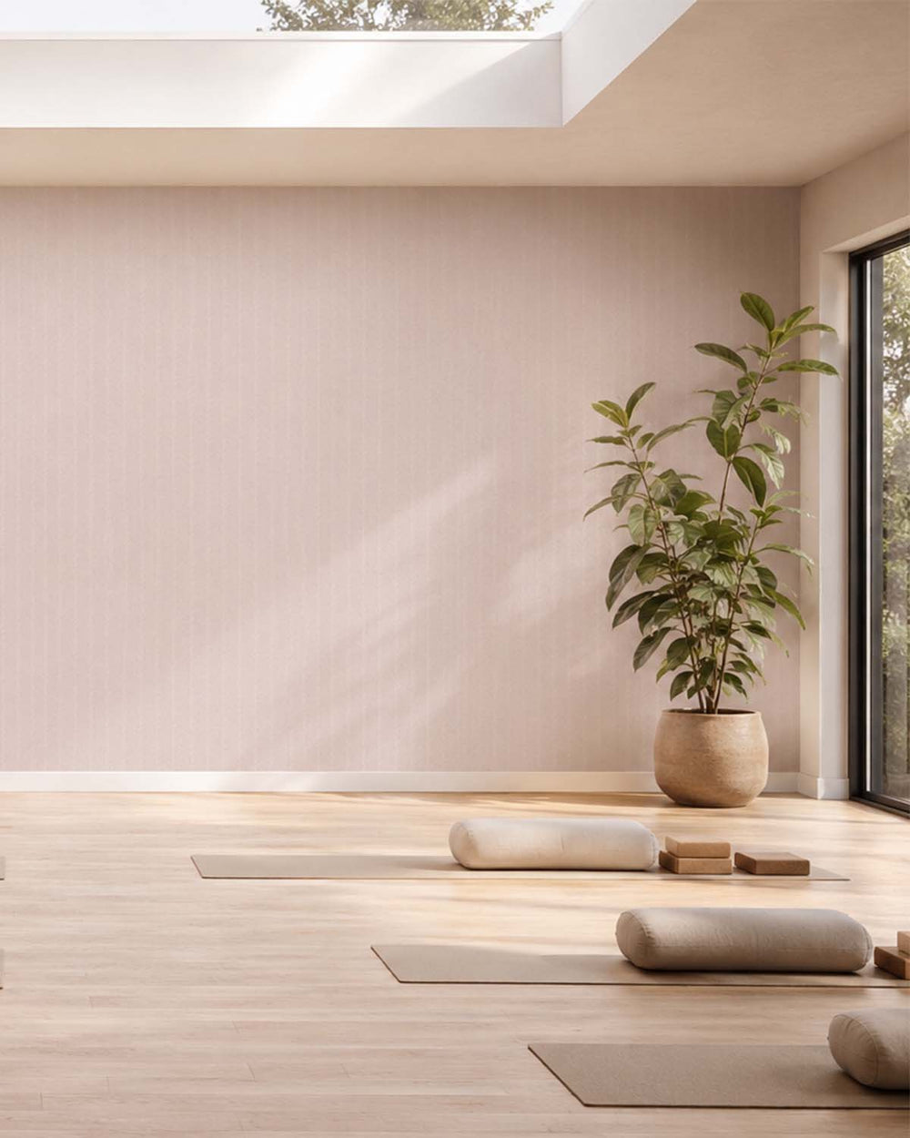 Soft Blush Faux Fine Weave Commercial Wallpaper C7959