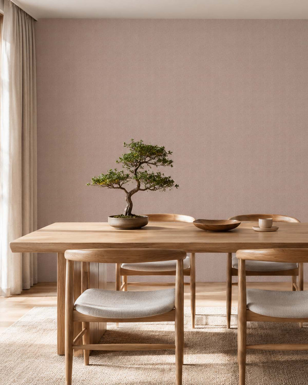 Iris Mauve Faux Fine Weave Commercial Wallpaper C7965
