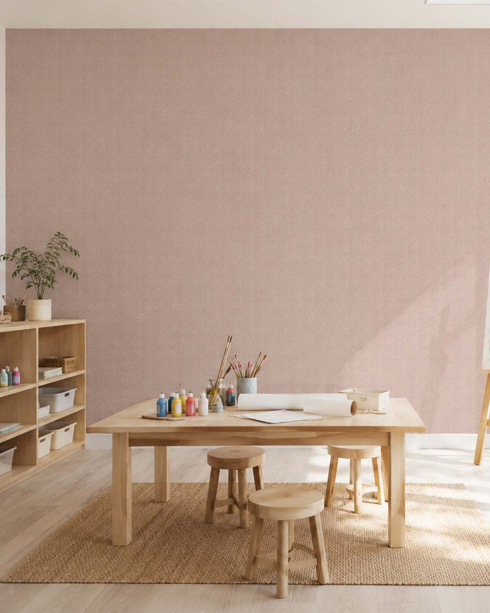 Iris Mauve Faux Fine Weave Commercial Wallpaper C7965