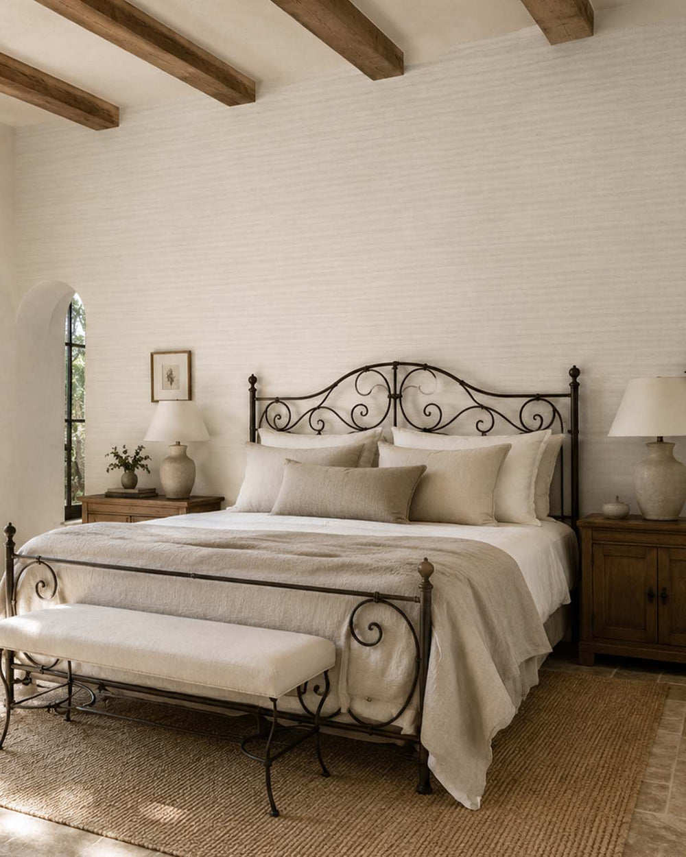 Faded Grey Aura Faux Linen  Commercial Wallpaper C7969