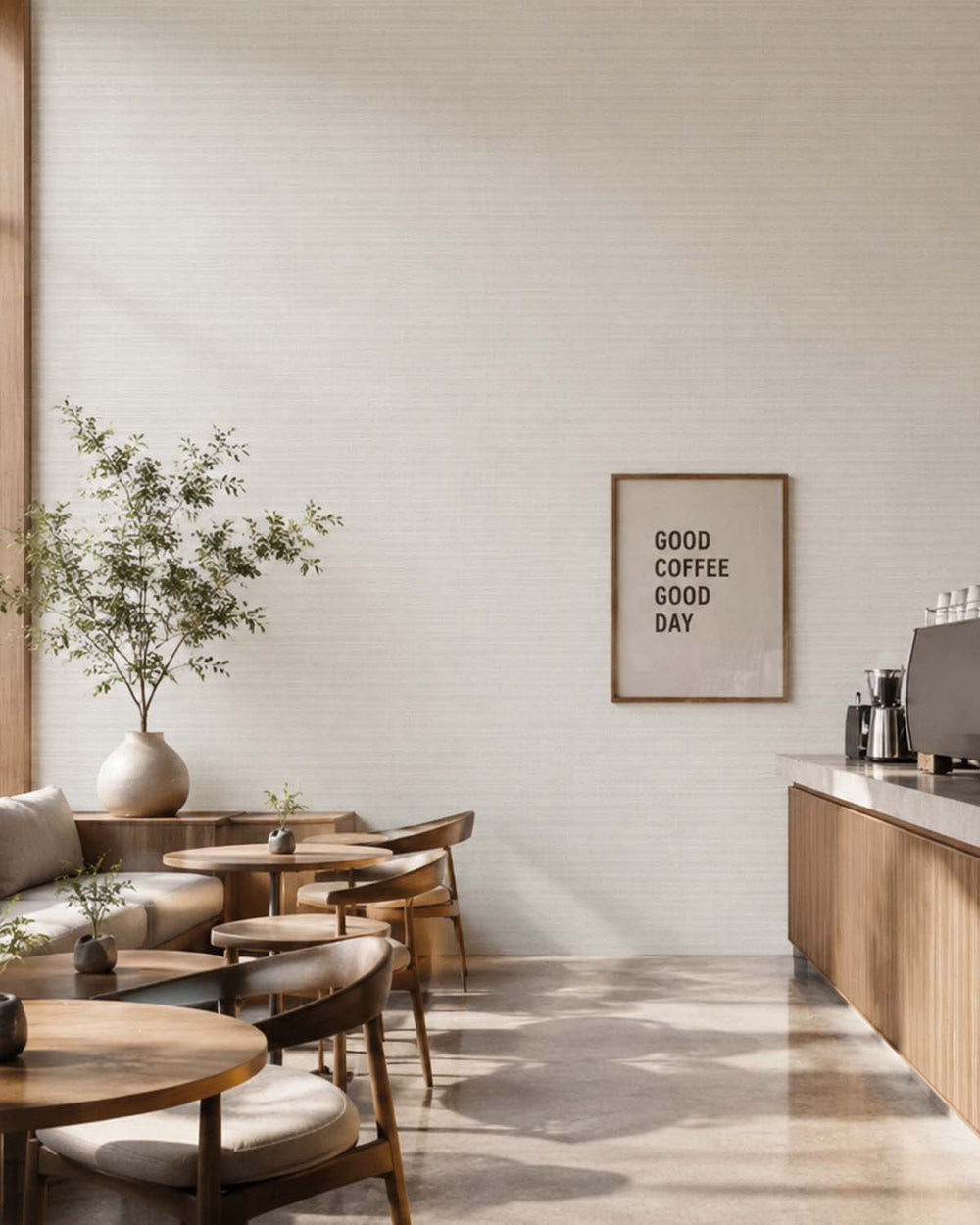 Kamenozoki Grey Aura Faux Linen  Commercial Wallpaper C7970