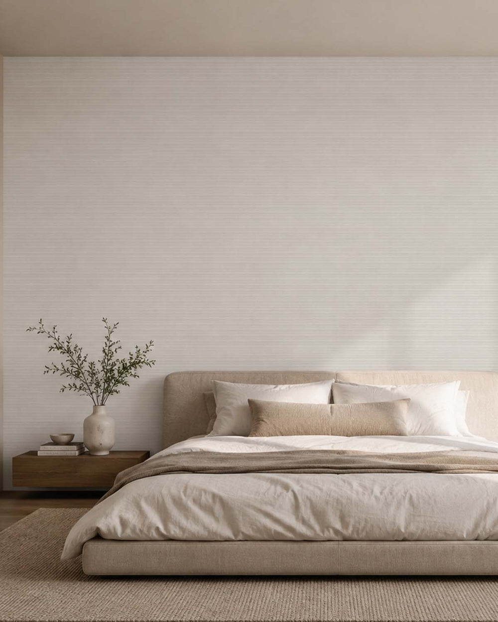 Kamenozoki Grey Aura Faux Linen  Commercial Wallpaper C7970