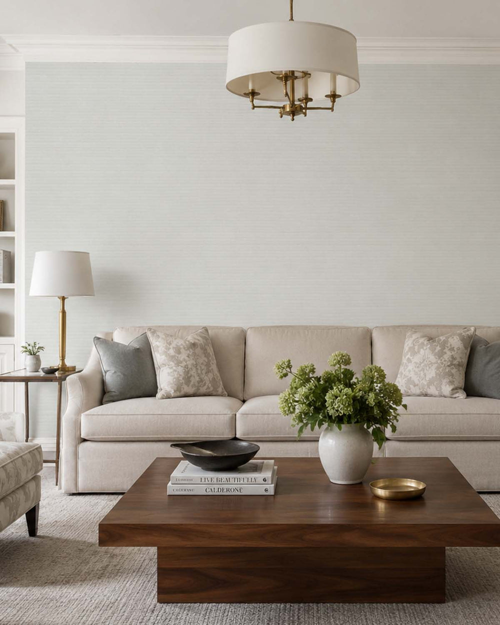 Light Grey Aura Faux Linen  Commercial Wallpaper C7972