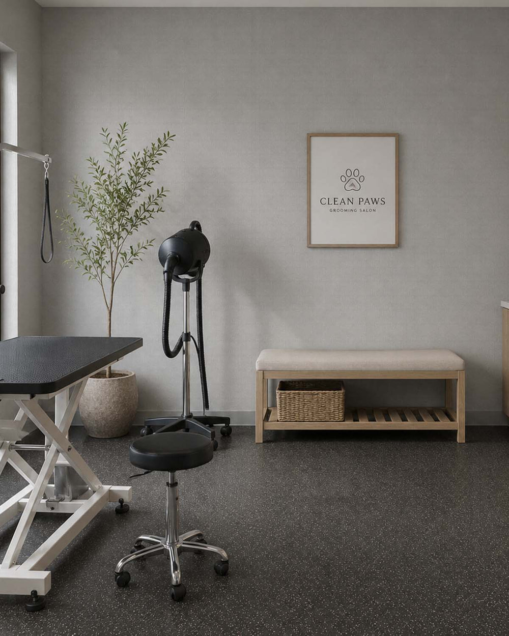 Natural Grey Aura Faux Linen  Commercial Wallpaper C7976