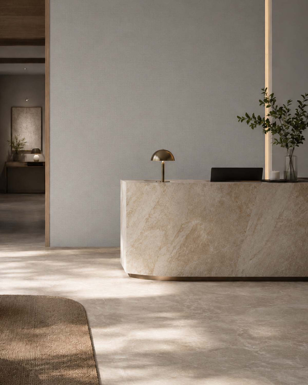 Natural Grey Aura Faux Linen  Commercial Wallpaper C7976