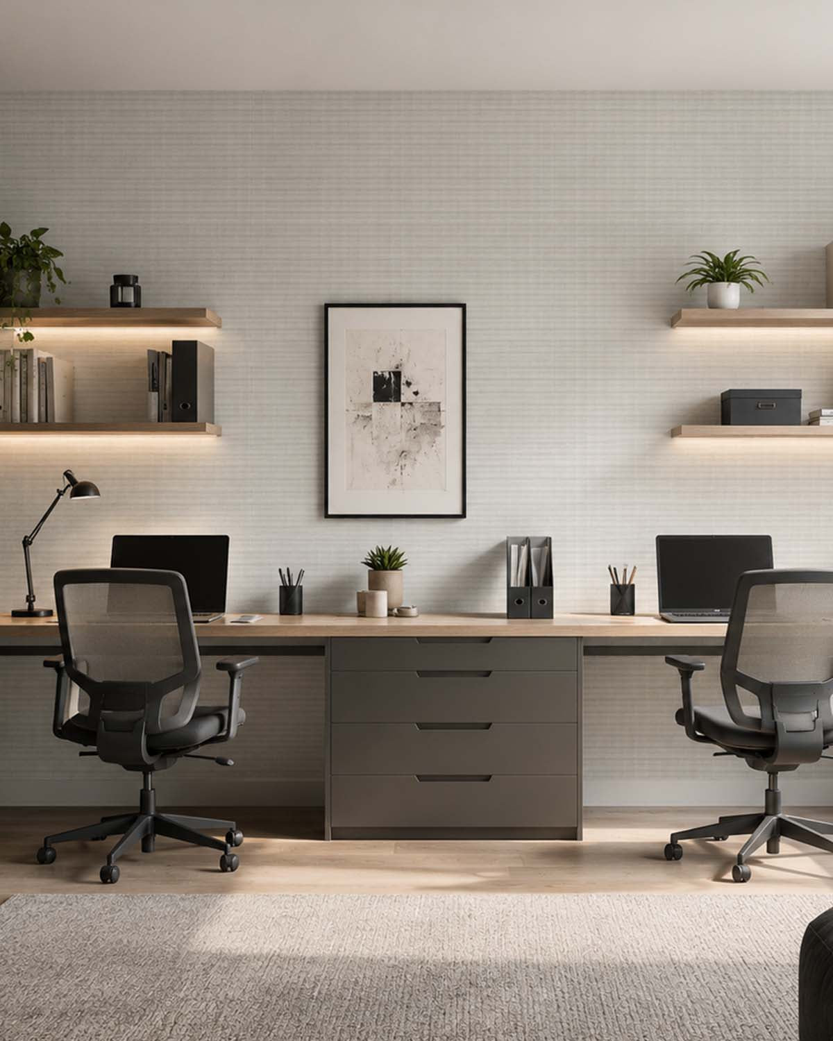 Foggy Grey Aura Faux Linen  Commercial Wallpaper C7977